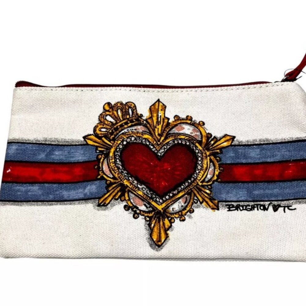 Brighton "In Love We Trust" Canvas Tote Bag & 2 Matching Pouches Bundle, NWT - Picture 5 of 8